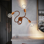 Flex 60 – Gelenkige Wand- oder Deckenleuchte mit diffusem Licht und G95 LED-Birne – Satiniert Kupfer – Ansicht 2