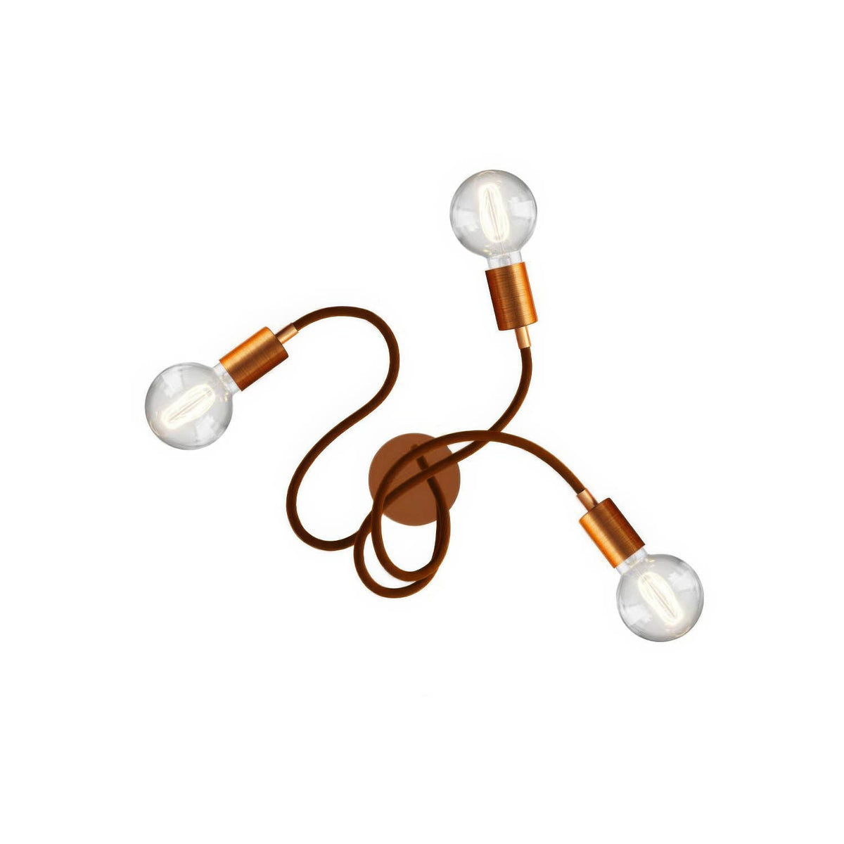 Flex 60 – Gelenkige Wand- oder Deckenleuchte mit diffusem Licht und G95 LED-Birne – Satiniert Kupfer