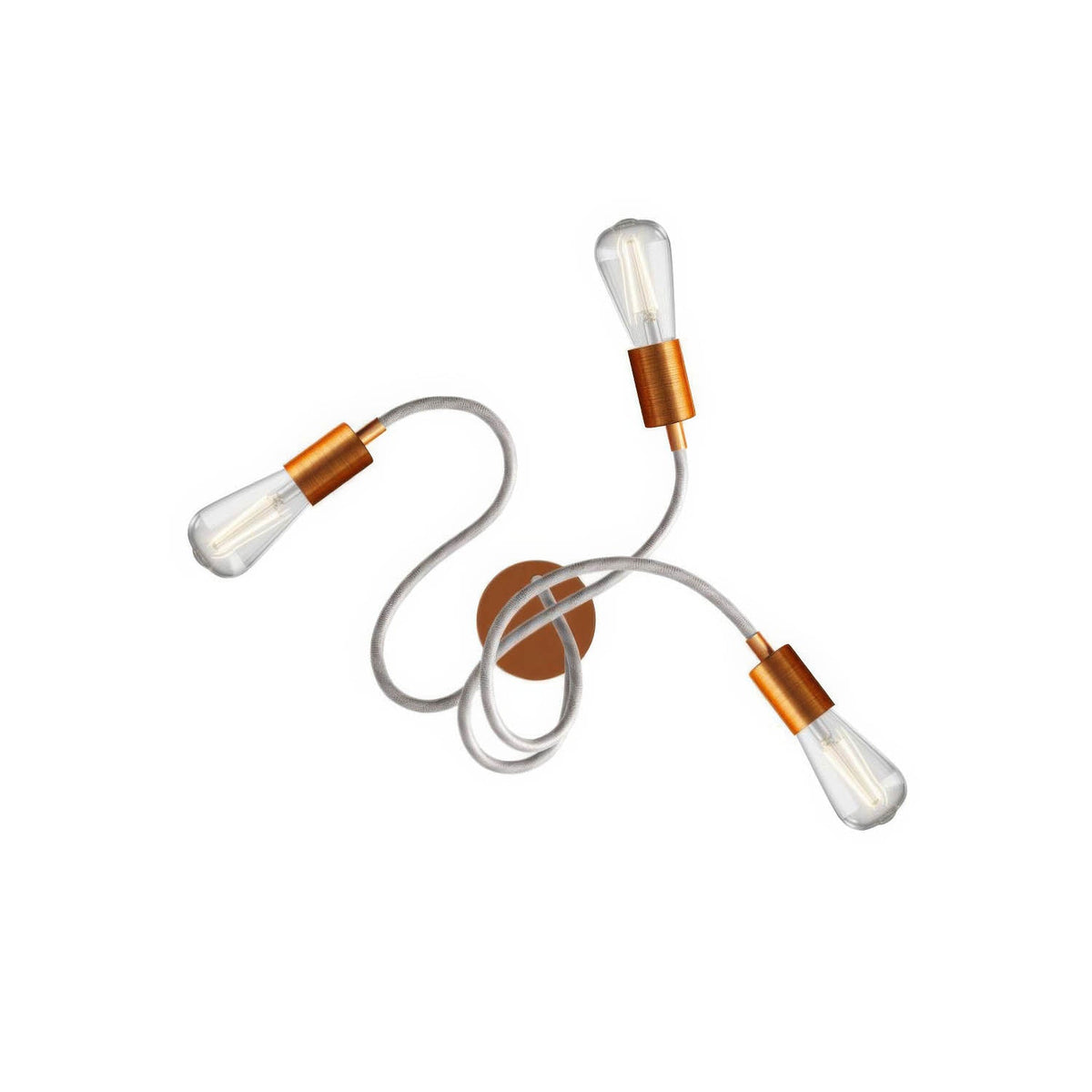 Flex 60 – Wandleuchte oder Deckenleuchte mit Gelenk, diffusem Licht und LED-Lampe ST64 – Satin-Kupfer