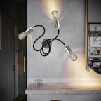 Flex 60 Wandleuchte oder Deckenstrahler, flexibel verstellbar, mit LED-Lampe ST64 – Satin Titan – Ansicht 2