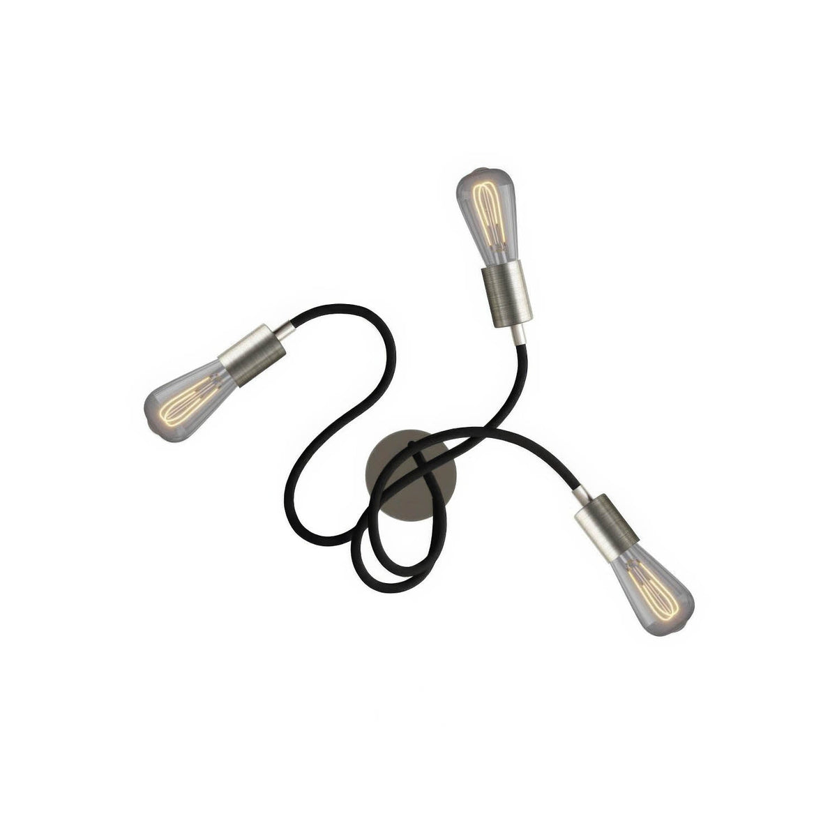 Flex 60 Wandleuchte oder Deckenstrahler, flexibel verstellbar, mit LED-Lampe ST64 – Satin Titan