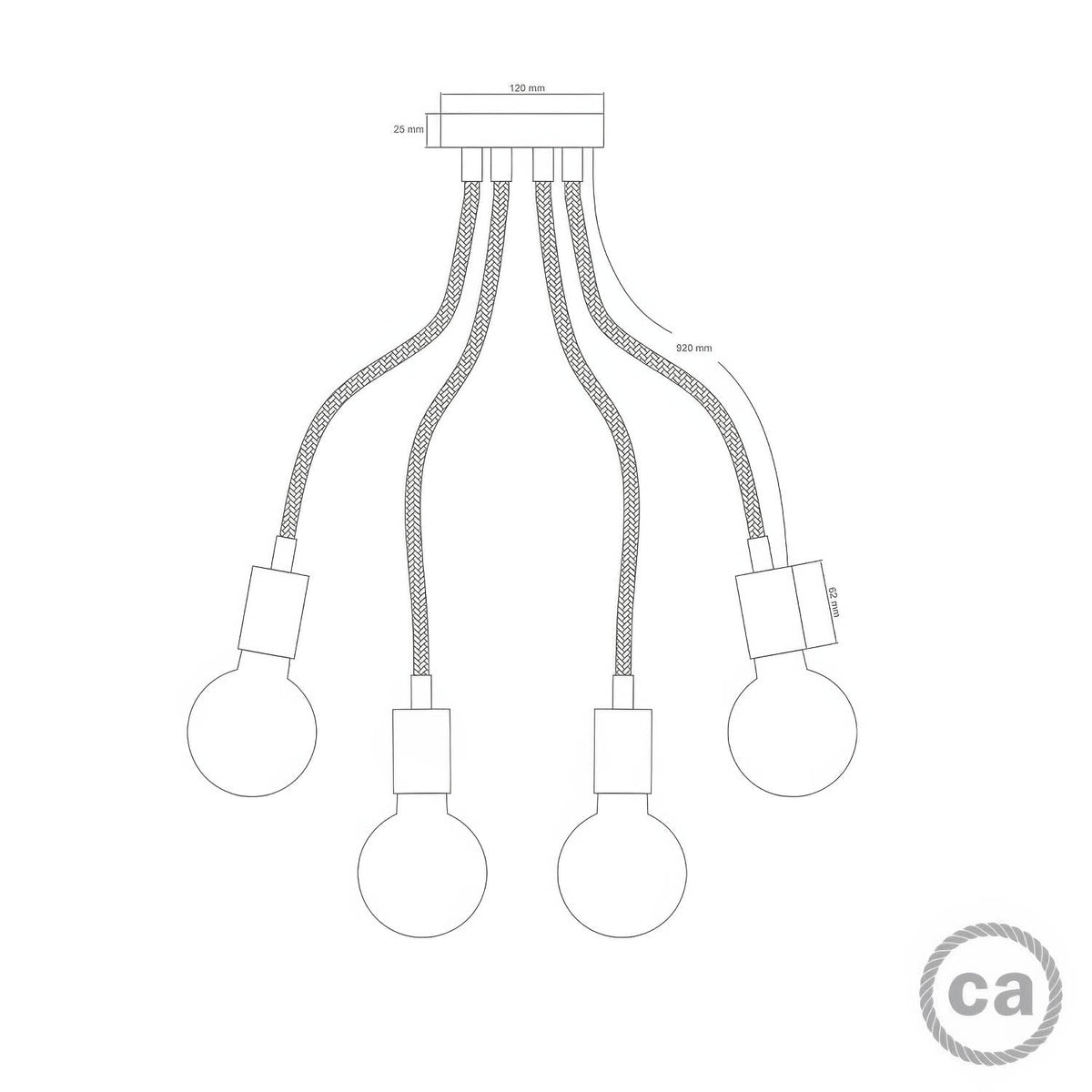 Flex 90 drehbare Deckenleuchte mit diffusem Licht und LED-Lampe G95 – Satin Titan – Ansicht 4