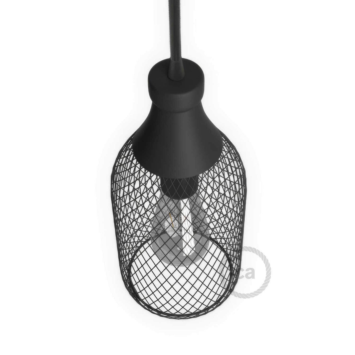 Lampenkäfig Flasche Jéroboam aus Metall – Schwarz – Ansicht 3