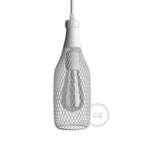 Lampenschirm-Gitter Magnum-Flasche aus Metall - Weiß