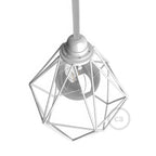 Gitter-Lampenschirm Diamond aus Metall mit E27-Fassung – Weiß – Ansicht 3