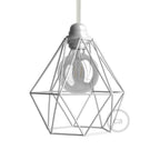 Gitter-Lampenschirm Diamond aus Metall mit E27-Fassung – Weiß