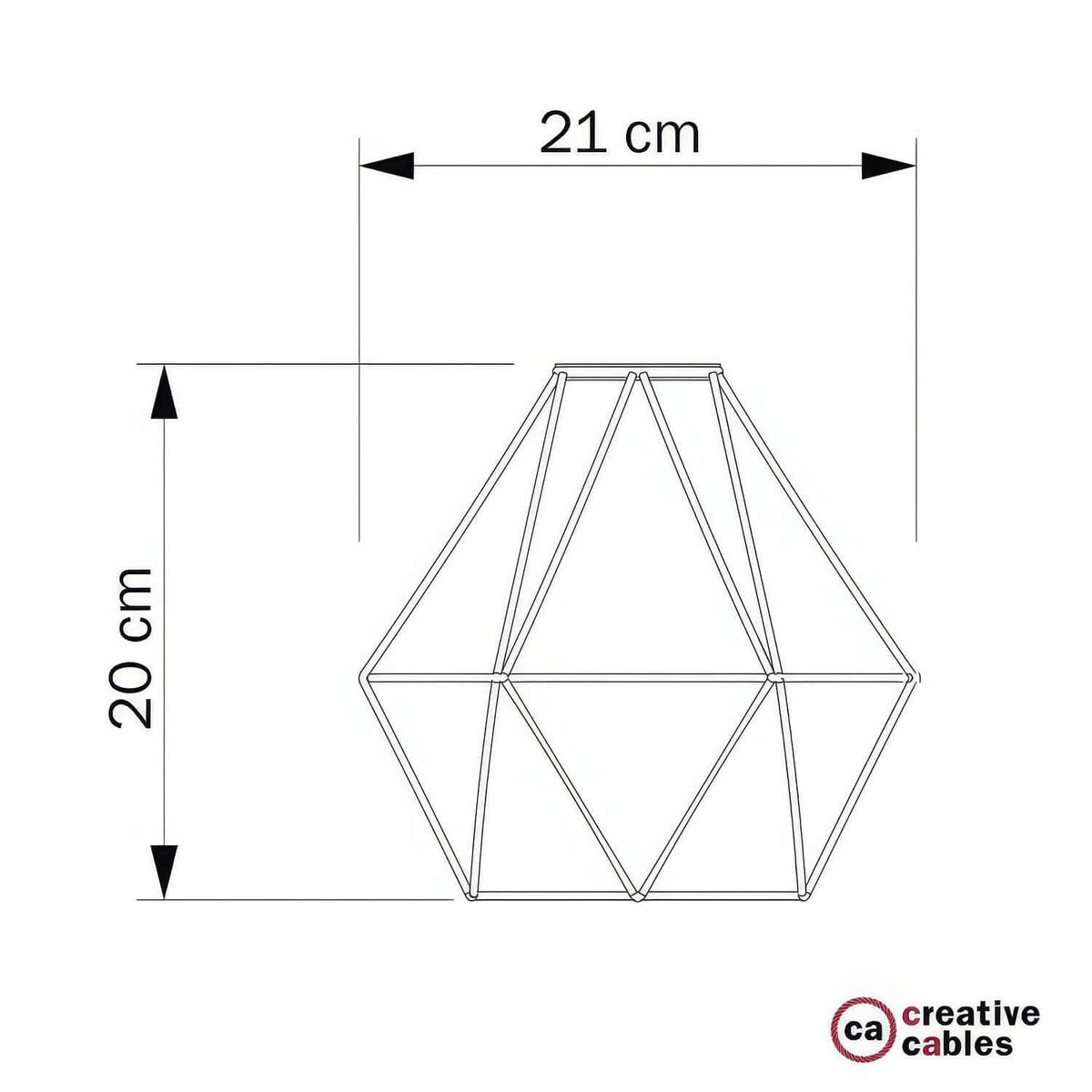 Lampenschirmgitter Diamond aus Metall mit E27-Fassung - Schwarz – Ansicht 4