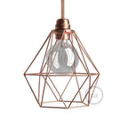Lampenschirmgitter Diamond aus Metall mit E27-Fassung – Kupfer