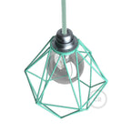 Lampenschirmkäfig Diamond aus Metall mit E27-Fassung – Türkis – Ansicht 3