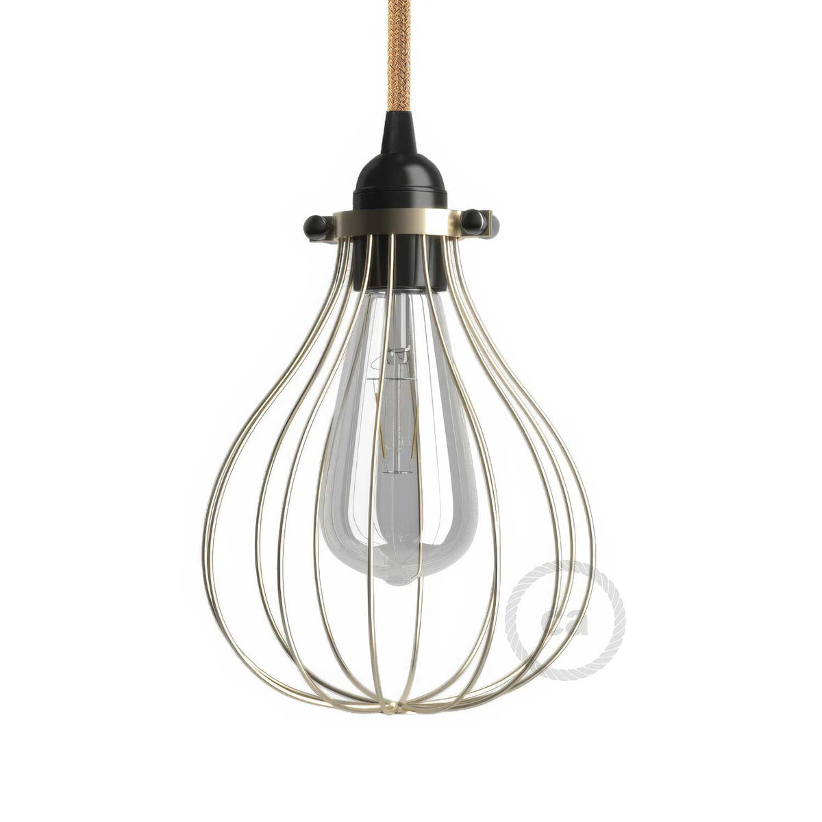 Lampenschirmgitter Drop aus Metall mit verstellbarem Klemmverschluss – Messing