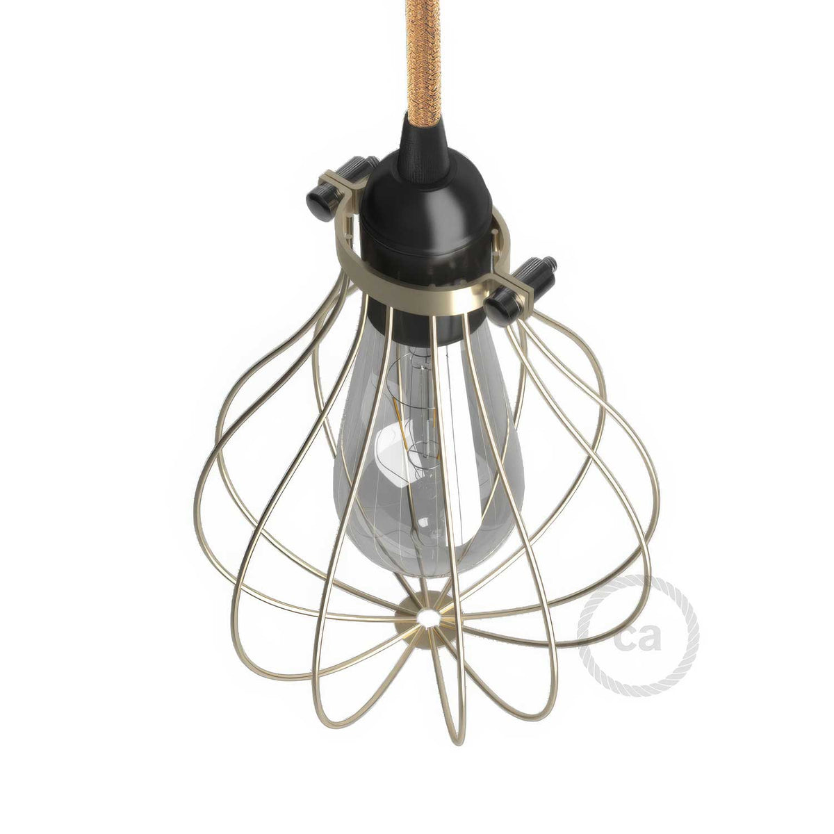 Lampenschirmgitter Drop aus Metall mit verstellbarem Klemmverschluss – Messing – Ansicht 3