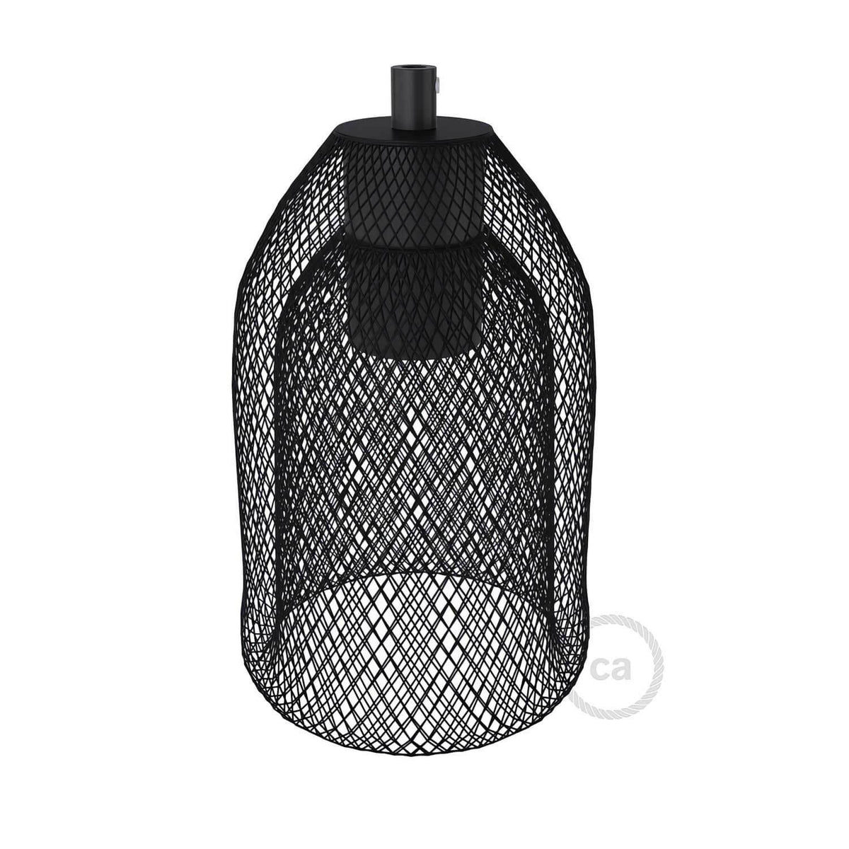 GhostBell Lampenschirm-Gitter aus Metall mit E27 Lampenfassungen-Kit – Schwarz – Ansicht 3