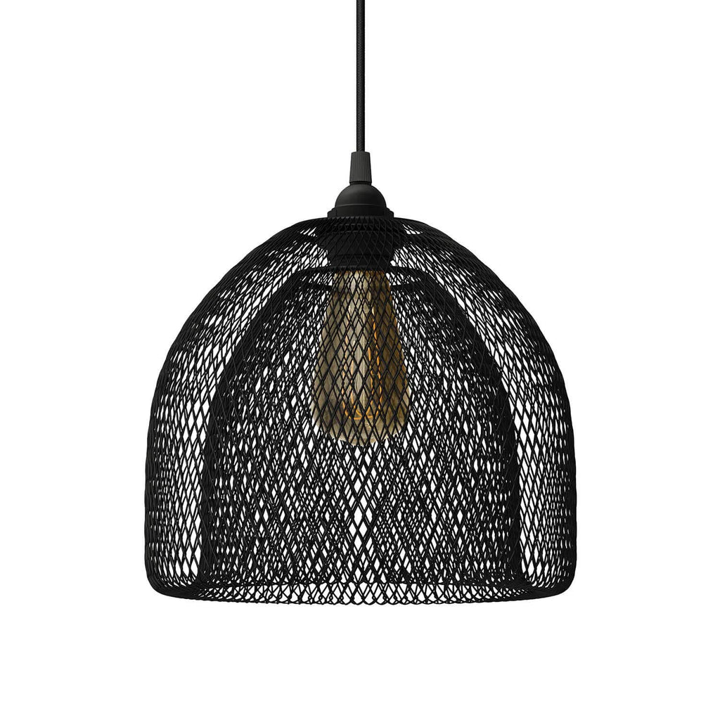 Lampenschirm-Gitter GhostBell XL aus Metall mit E27-Fassung – Schwarz