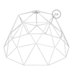 XL Käfig Lampenschirm Dome aus Metall mit E27 Lampenfassung - Weiß – Ansicht 3