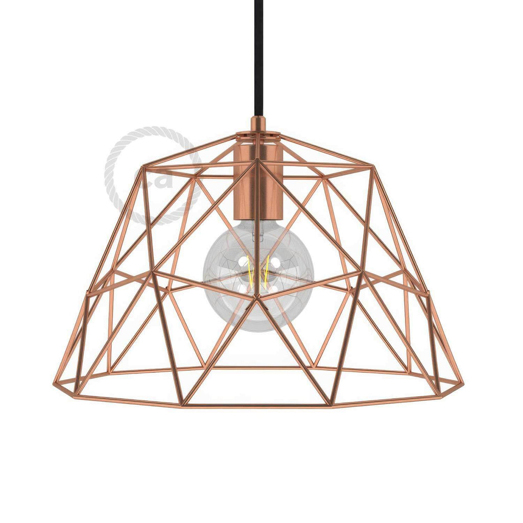 XL-Gitter Schirm Dome aus Metall mit E27-Fassung – Kupfer
