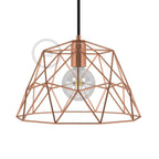 XL-Gitter Schirm Dome aus Metall mit E27-Fassung – Kupfer
