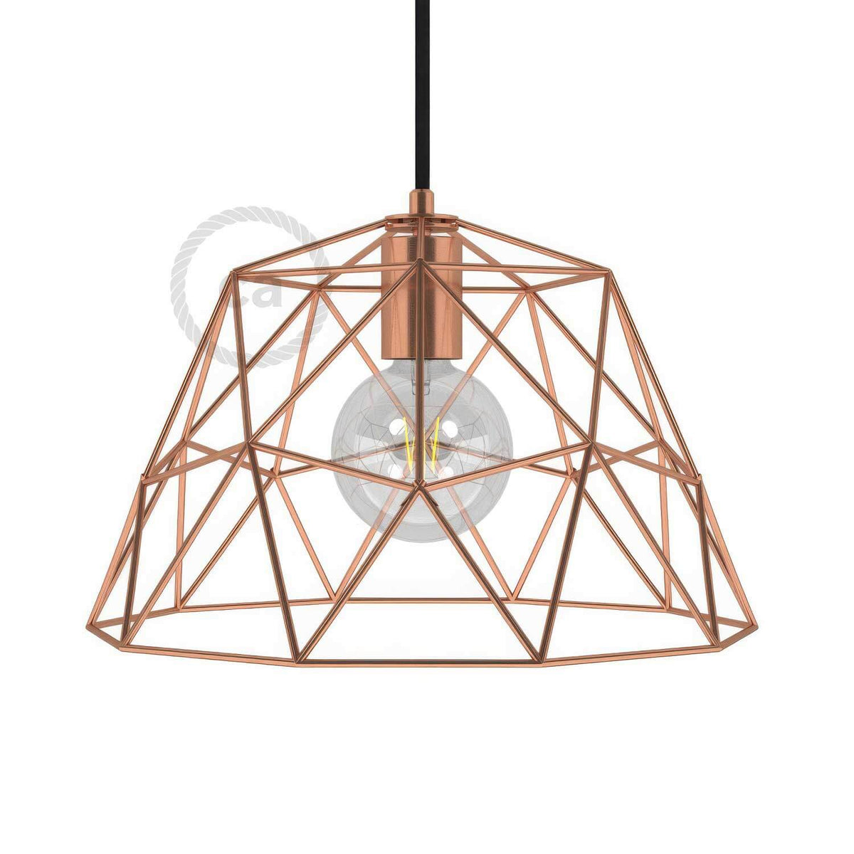 XL-Gitter Schirm Dome aus Metall mit E27-Fassung – Kupfer