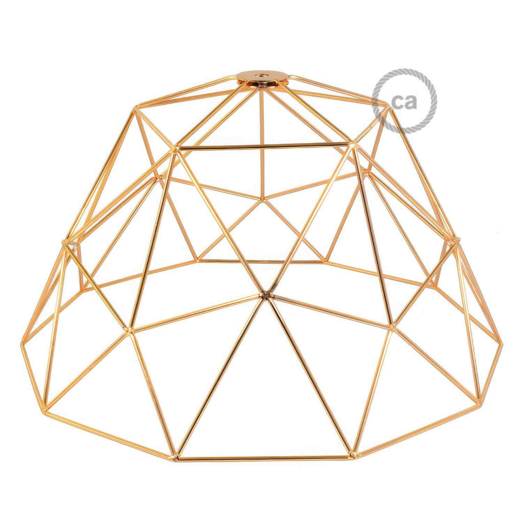XL-Gitter Schirm Dome aus Metall mit E27-Fassung – Kupfer – Ansicht 3