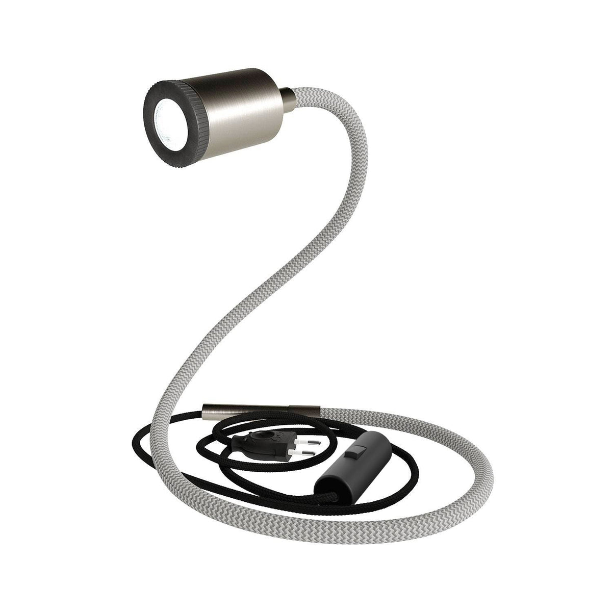 GU1d-one Schwenkbare Lampe ohne Sockel mit Mini-LED-Spot – Satin-Titan