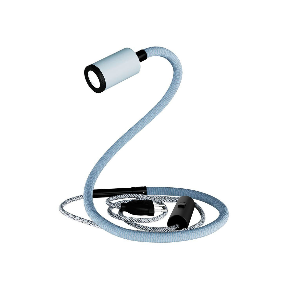 GU1d-one Pastell, schwenkbare Leuchte ohne Sockel mit Mini-LED-Spot – Zuckerblau