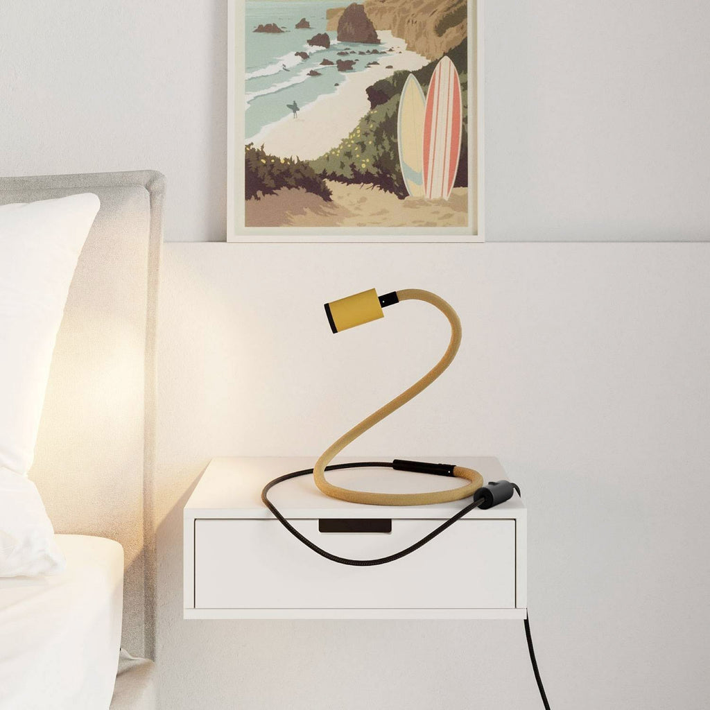 GU1d-one Pastell – Flexible Lampe ohne Basis mit Mini-LED-Spot – Senfgelb – Ansicht 2