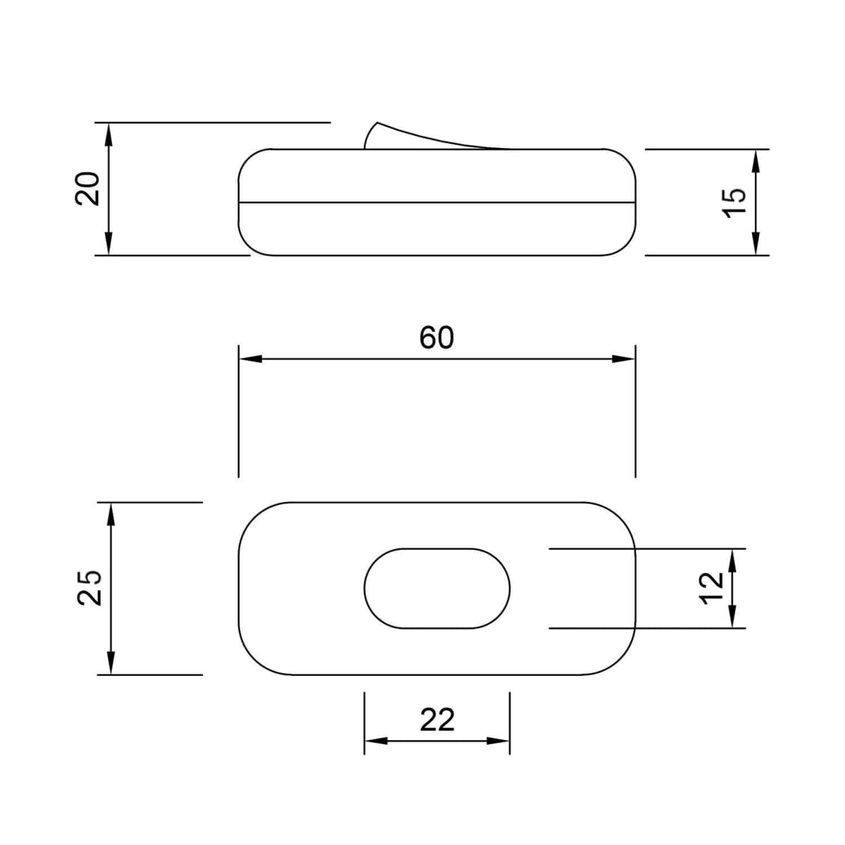 Einpoliger Creative Switch Kabelunterbrecher Weiß mit Bronze-Taste – Ansicht 3