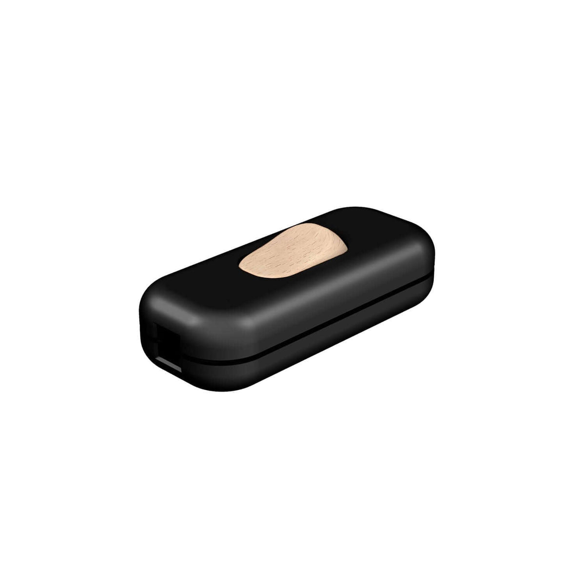Schalter Unipolar Creative Switch Schwarz und Taste in Holzoptik – Ansicht 2