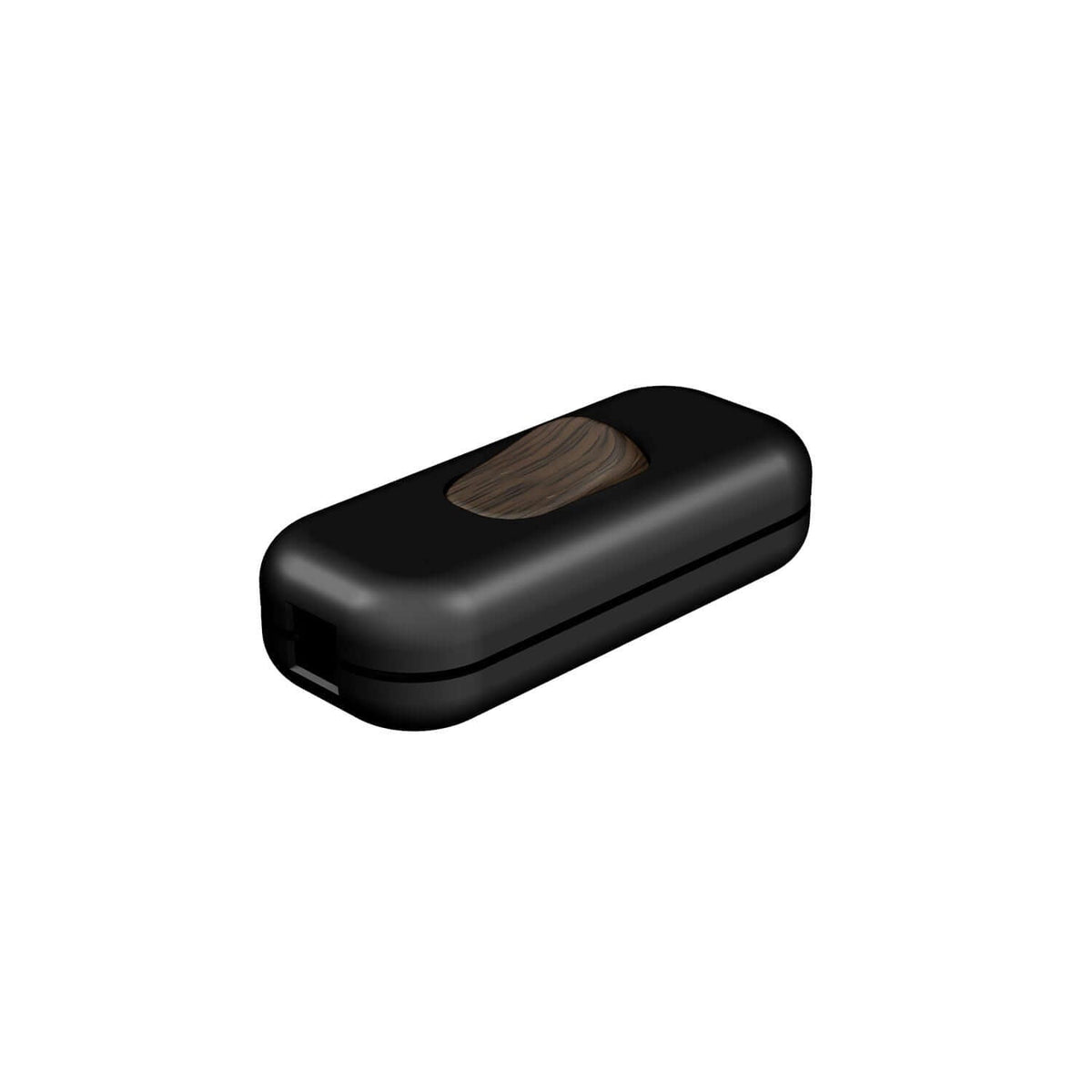 Einpoliger Creative Switch Schnurschalter Schwarz mit Wengé Look-Taste – Ansicht 2