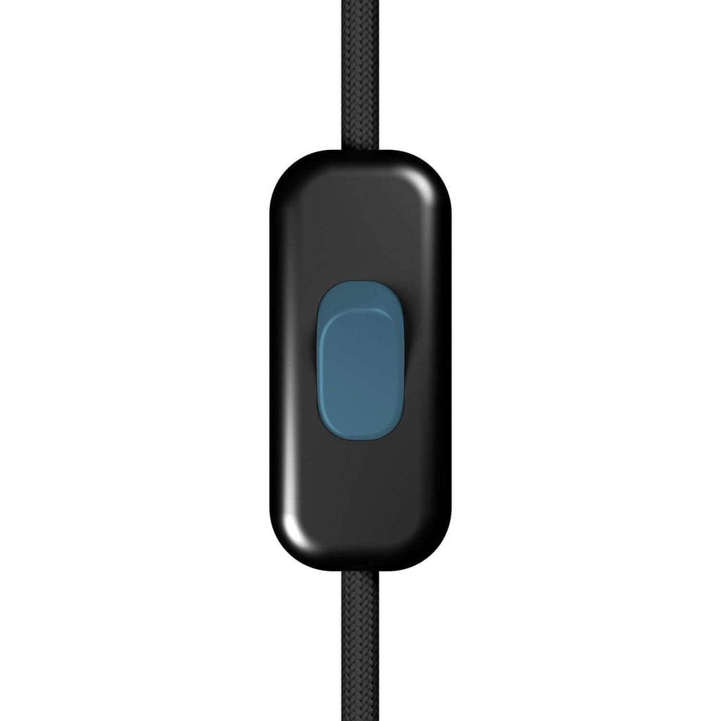 Unipolarer Creativ Switch-Unterbrecherschalter Schwarz mit Petrol-Knopf