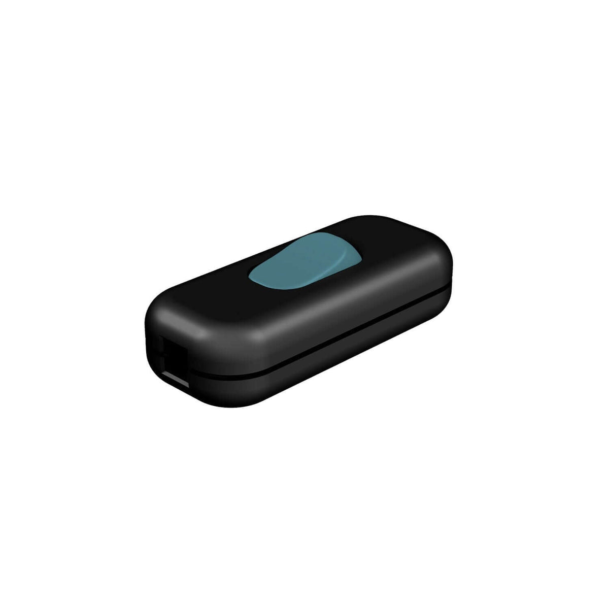 Unipolarer Creativ Switch-Unterbrecherschalter Schwarz mit Petrol-Knopf – Ansicht 2