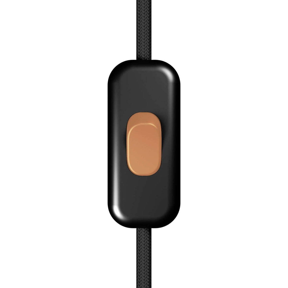 Einpoliger Creative Switch Leitungsunterbrecher – Schwarz mit Kupfer-Taster