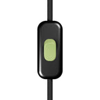 Einpoliger Creative Switch Schwarz mit Drahtunterbrecher und grünem Drücker.