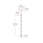 Komplett-Kit Vintage-Pendelleuchte: Lampenbaldachin aus Eisen und Genuesische Kette – 50 cm – Ansicht 6
