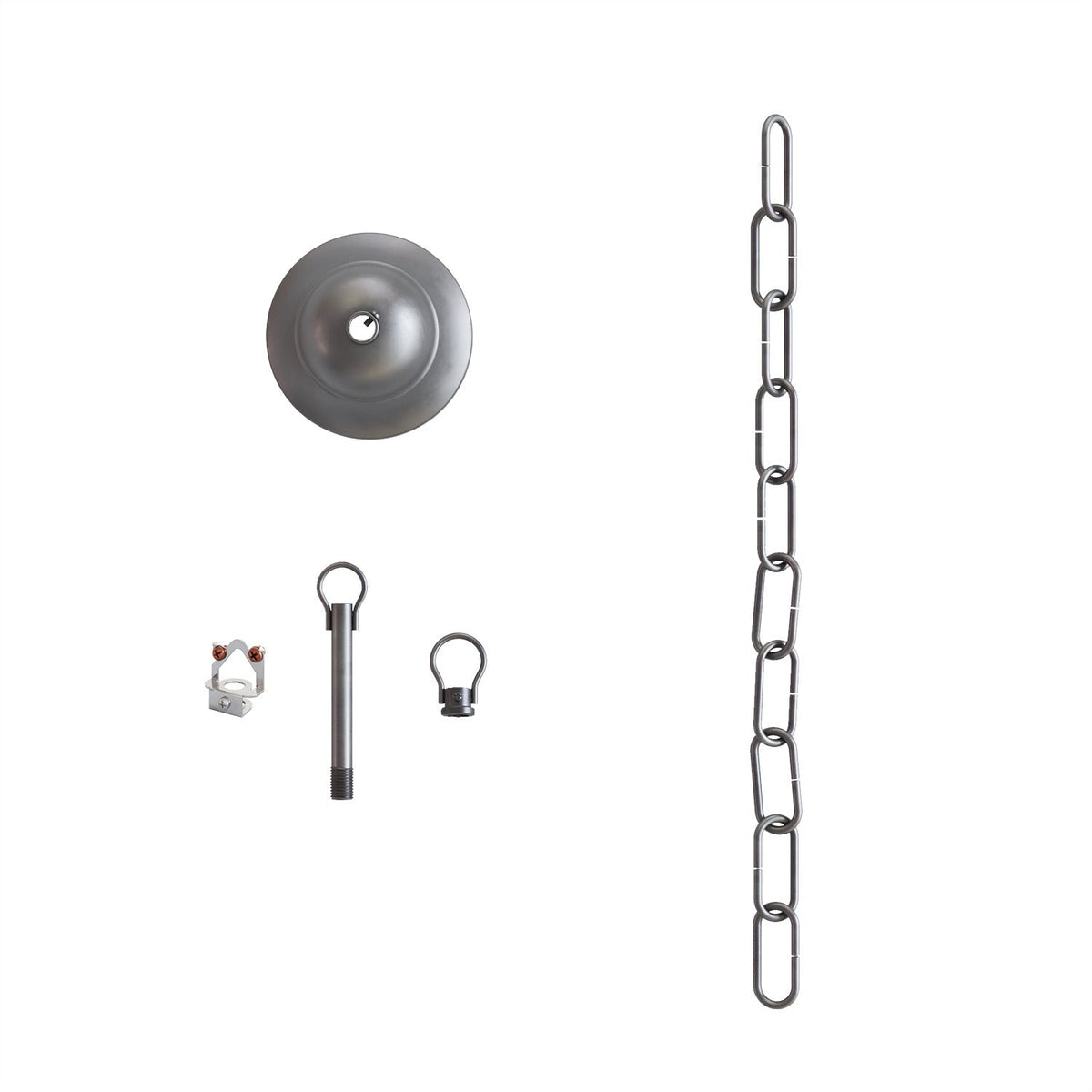 Komplett-Kit Vintage-Pendelleuchte: Lampenbaldachin aus Eisen und Genuesische Kette – 50 cm – Ansicht 4