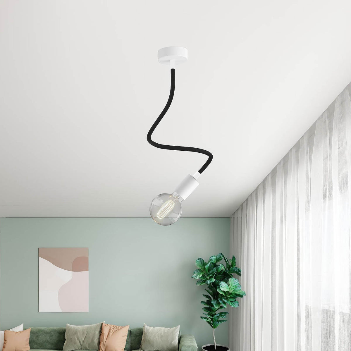 Kit Creative Flex flexibles Verlängerungsrohr, überzogen mit Stoff RM04 Schwarz mit Metallenden – Ansicht 7
