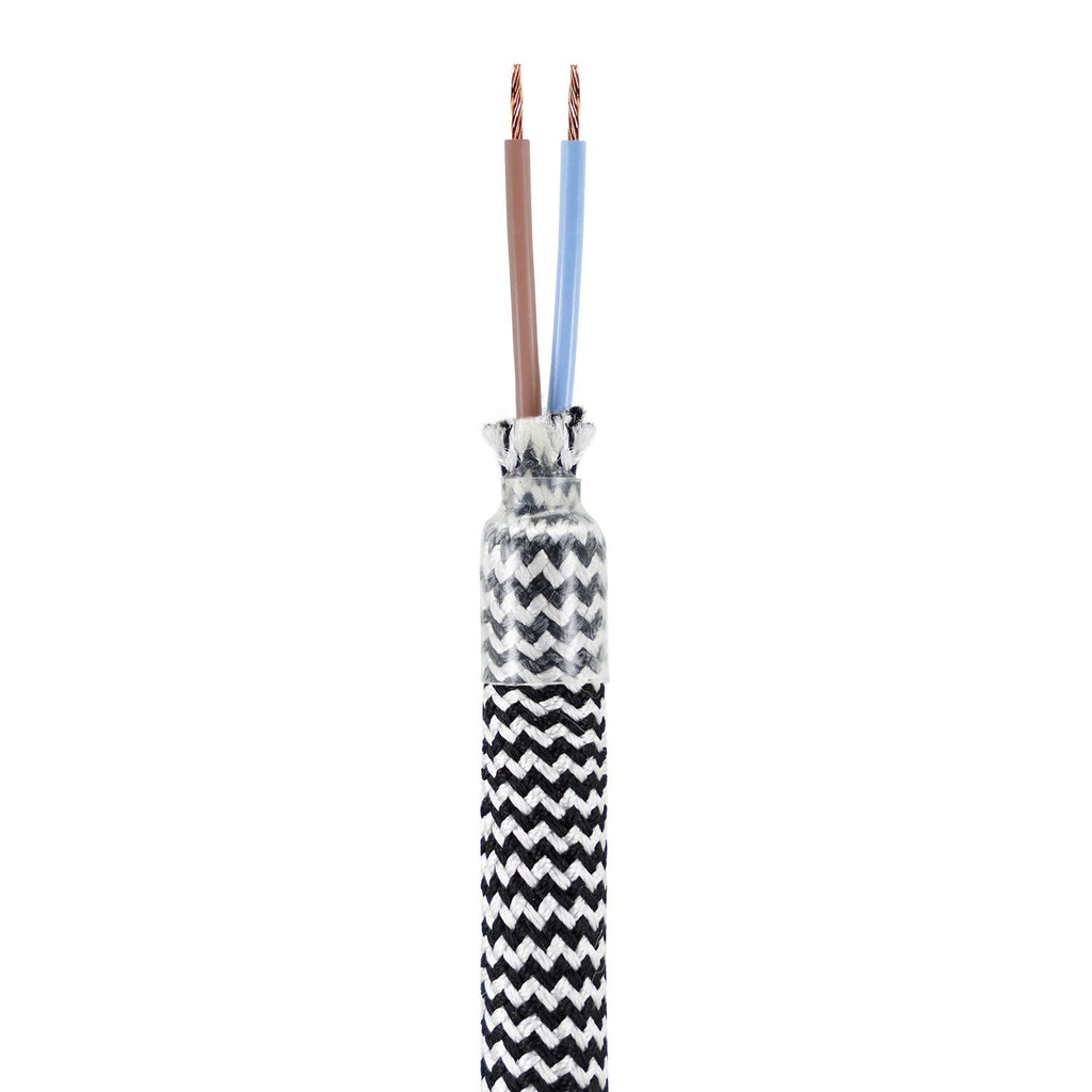 Kit Creative Flex – flexibles Verlängerungsrohr mit Stoffummantelung RZ04 Schwarz Weiß und Metallendstücken – Ansicht 2