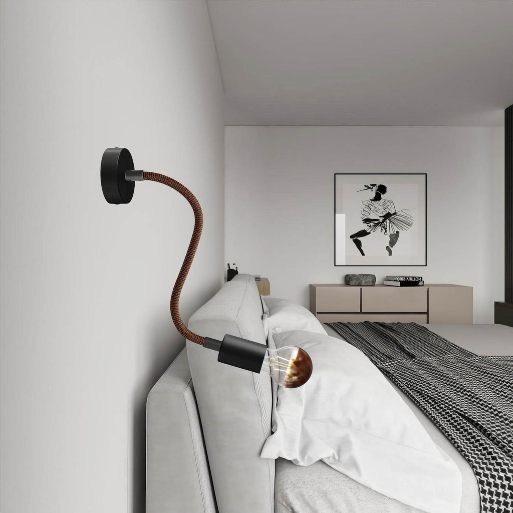 Creative Flex-Kit – flexibles Verlängerungsrohr, bezogen mit Stoff RZ22 Schwarz Whiskey und Metallendstücken – Ansicht 13