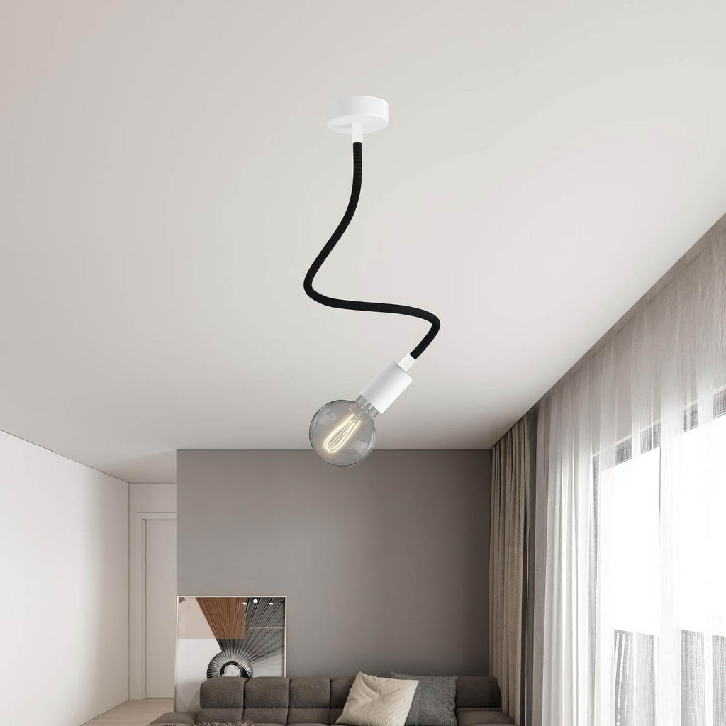 Creative Flex Set flexibles Verlängerungsrohr mit Stoffbezug RZ30 Eisen-Schwarz und Metallendstücken – Ansicht 7