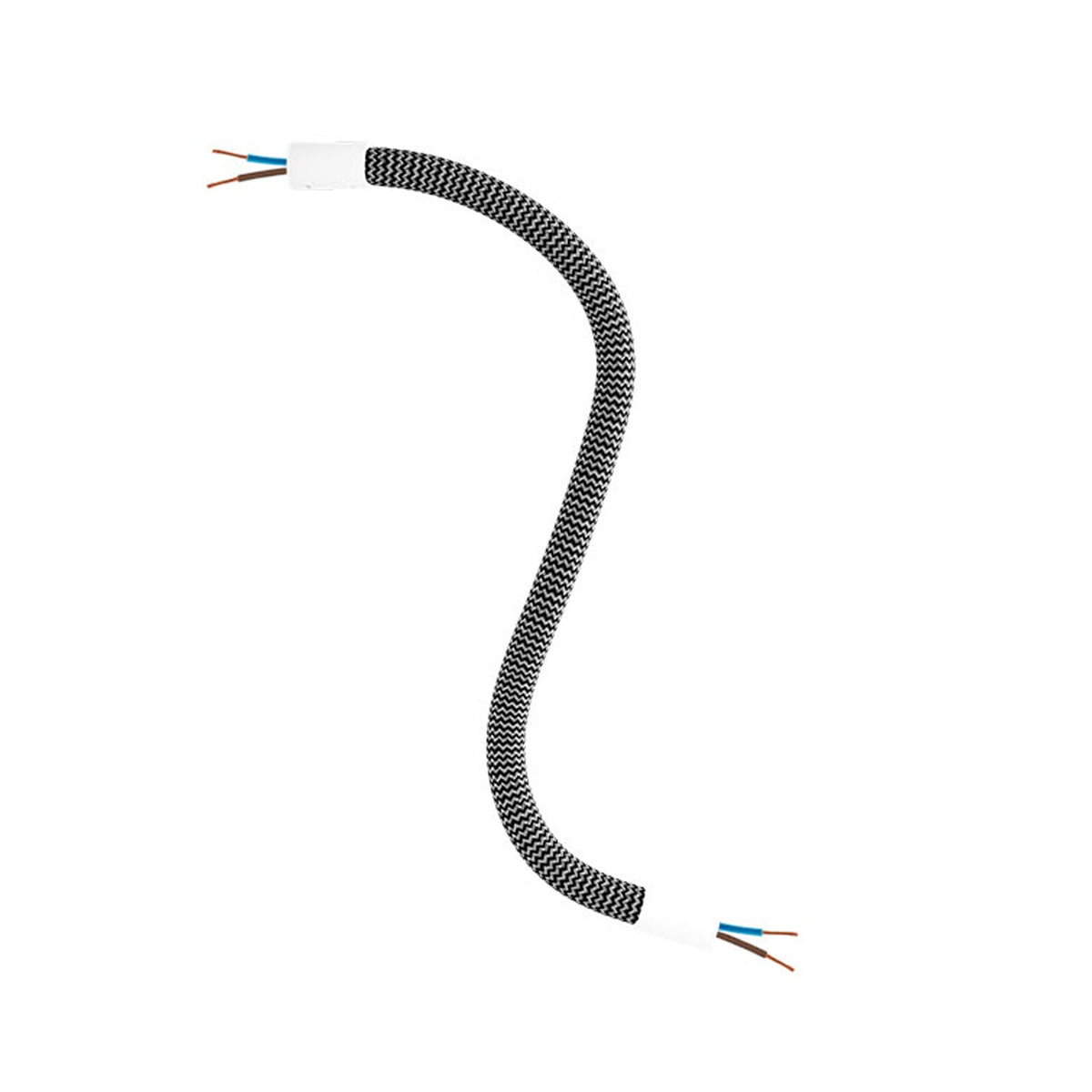 Creative Flex Set flexibles Verlängerungsrohr mit Stoffbezug RZ30 Eisen-Schwarz und Metallendstücken