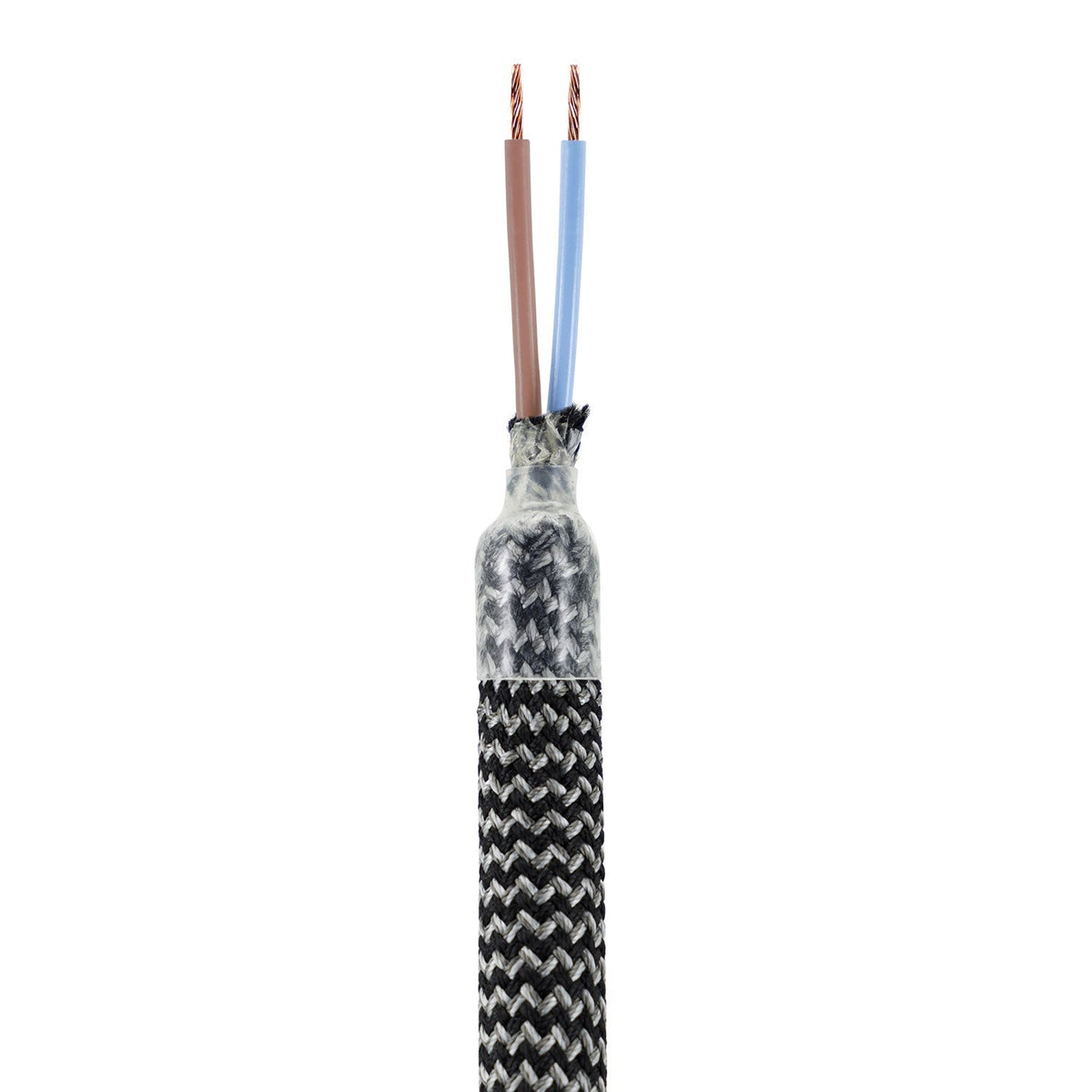 Creative Flex Set flexibles Verlängerungsrohr mit Stoffbezug RZ30 Eisen-Schwarz und Metallendstücken – Ansicht 2