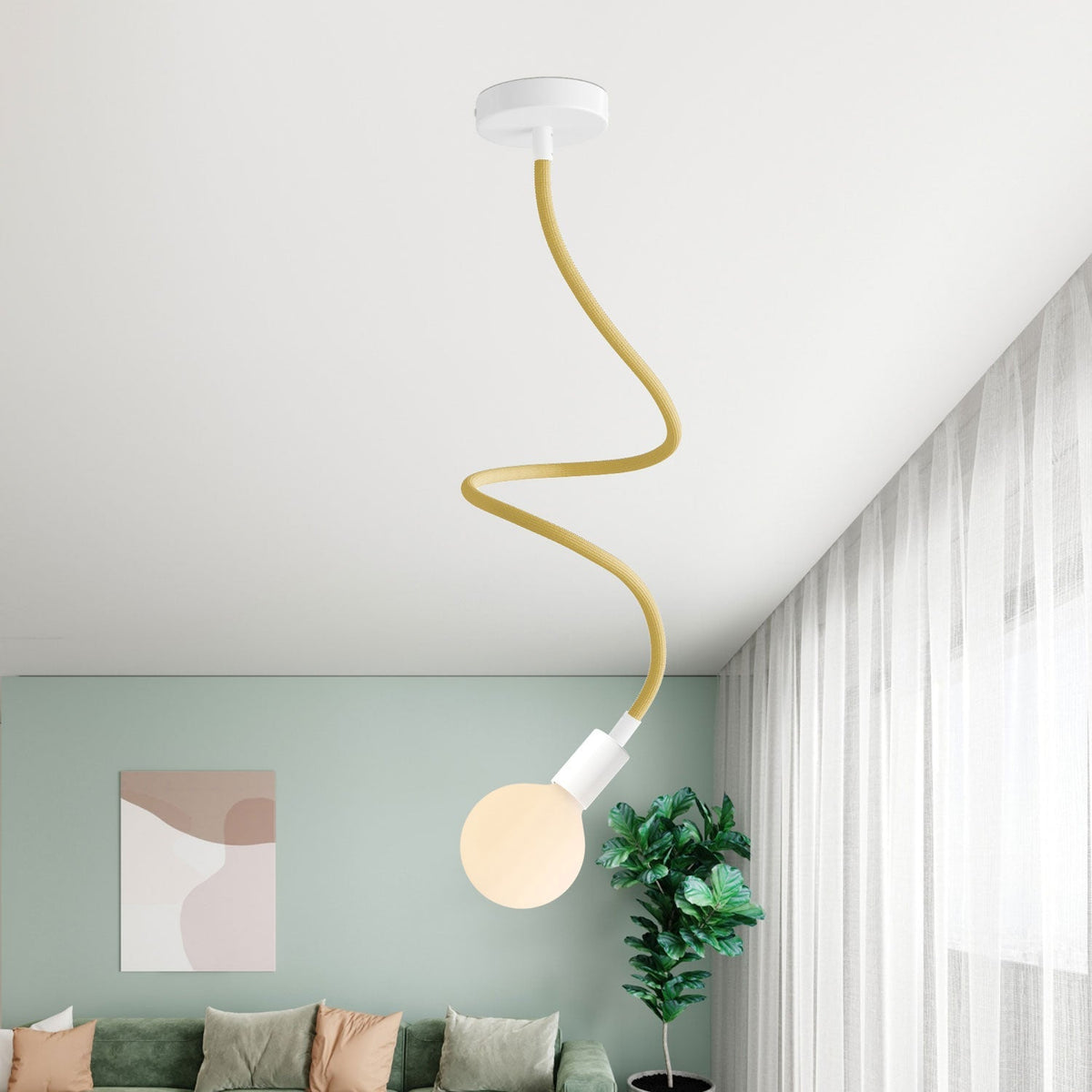 Creative Flex Set flexibles Rohr mit Stoffummantelung RM79 Senf und Metallenden – Ansicht 10