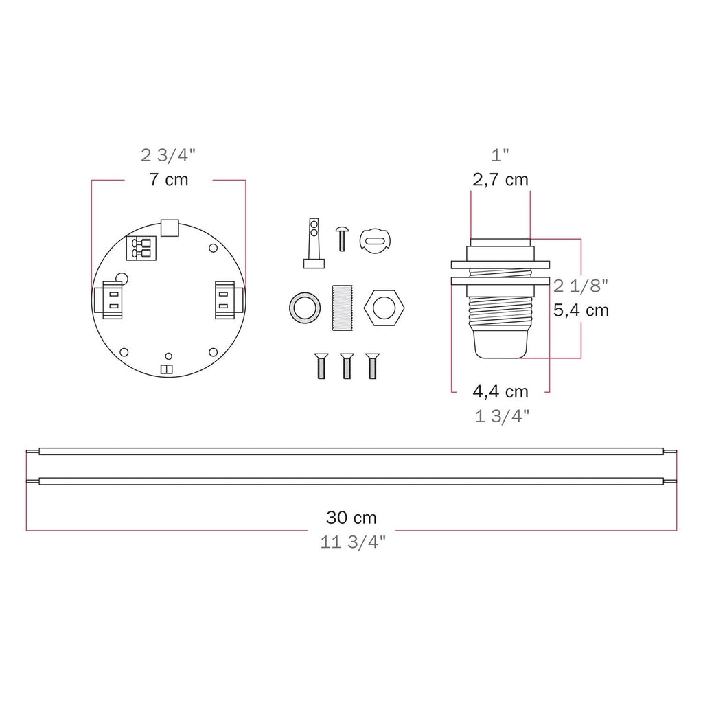 Elektronischer Bausatz für batteriebetriebene 5V‑USB‑C‑Lampen mit E14‑Lampenfassungen mit Gewinde – Schwarz – Ansicht 7