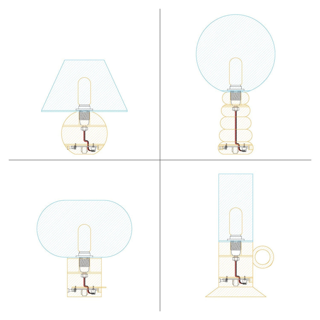 Elektronischer Bausatz für batteriebetriebene 5V‑USB‑C‑Lampen mit E14‑Lampenfassungen mit Gewinde – Schwarz – Ansicht 6