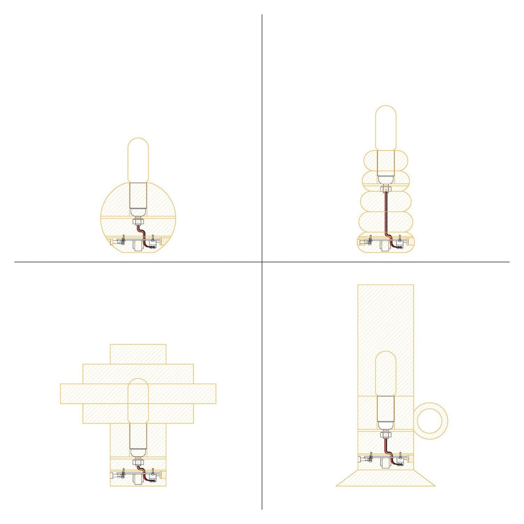Elektronischer Bausatz für batteriebetriebene 5V-USB‑C‑Lampen mit glatten E14-Lampenfassungen – Weiß – Ansicht 6