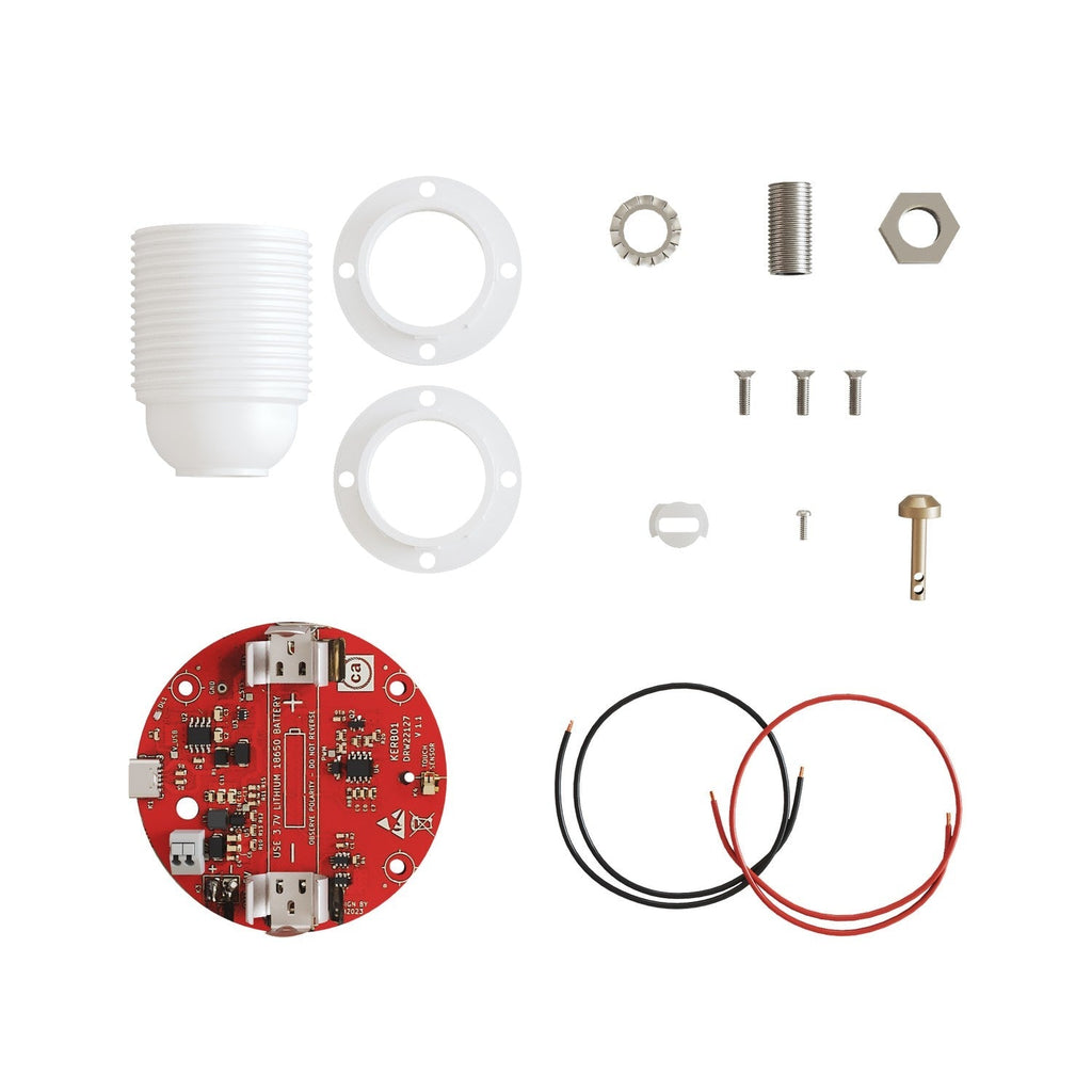 Elektronischer Bausatz für batteriebetriebene 5V-USB‑C‑Lampen mit E27-Lampenfassungen mit Gewinde – Weiß