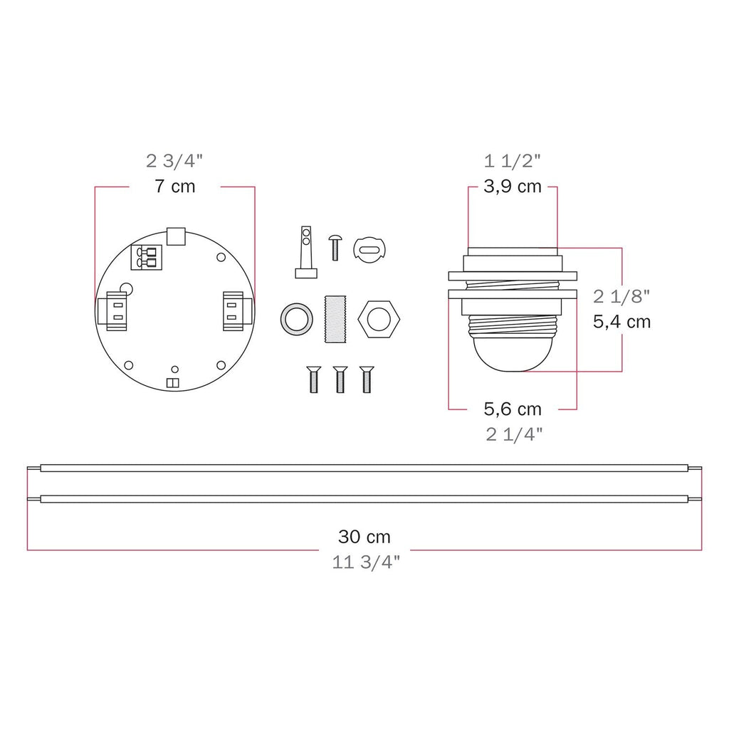 Elektronischer Bausatz für batteriebetriebene 5V‑USB‑C‑Lampen mit E27‑Lampenfassungen mit Gewinde – Schwarz – Ansicht 7