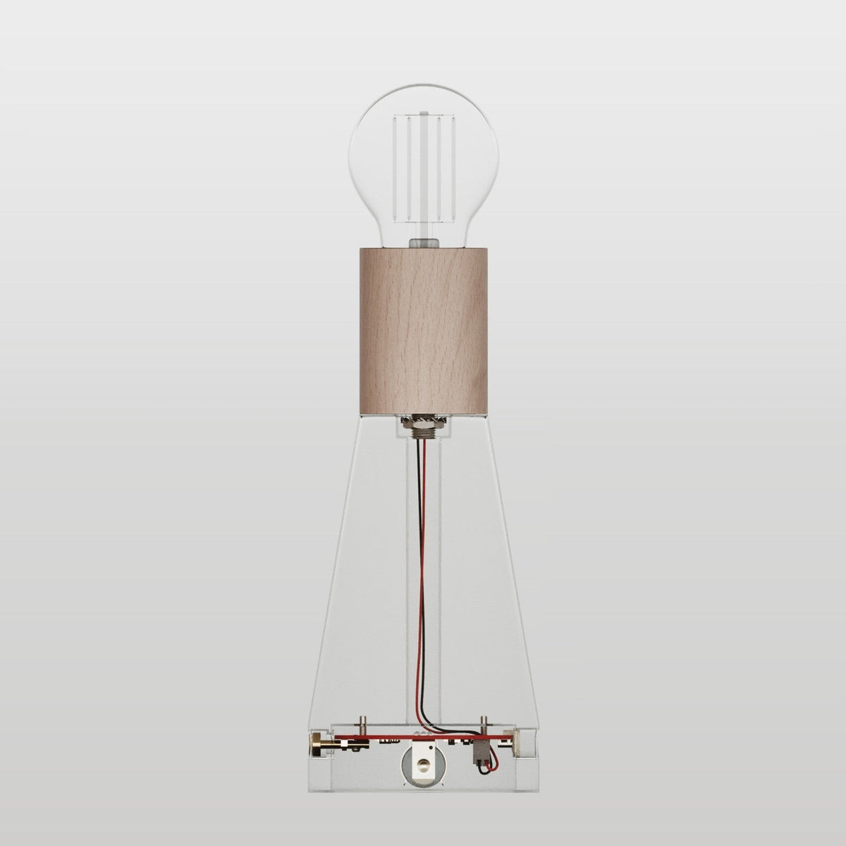 Elektronischer Bausatz für batteriebetriebene 5V‑USB‑C‑Lampen mit E27‑Lampenfassungen aus Holz – Neutral – Ansicht 2