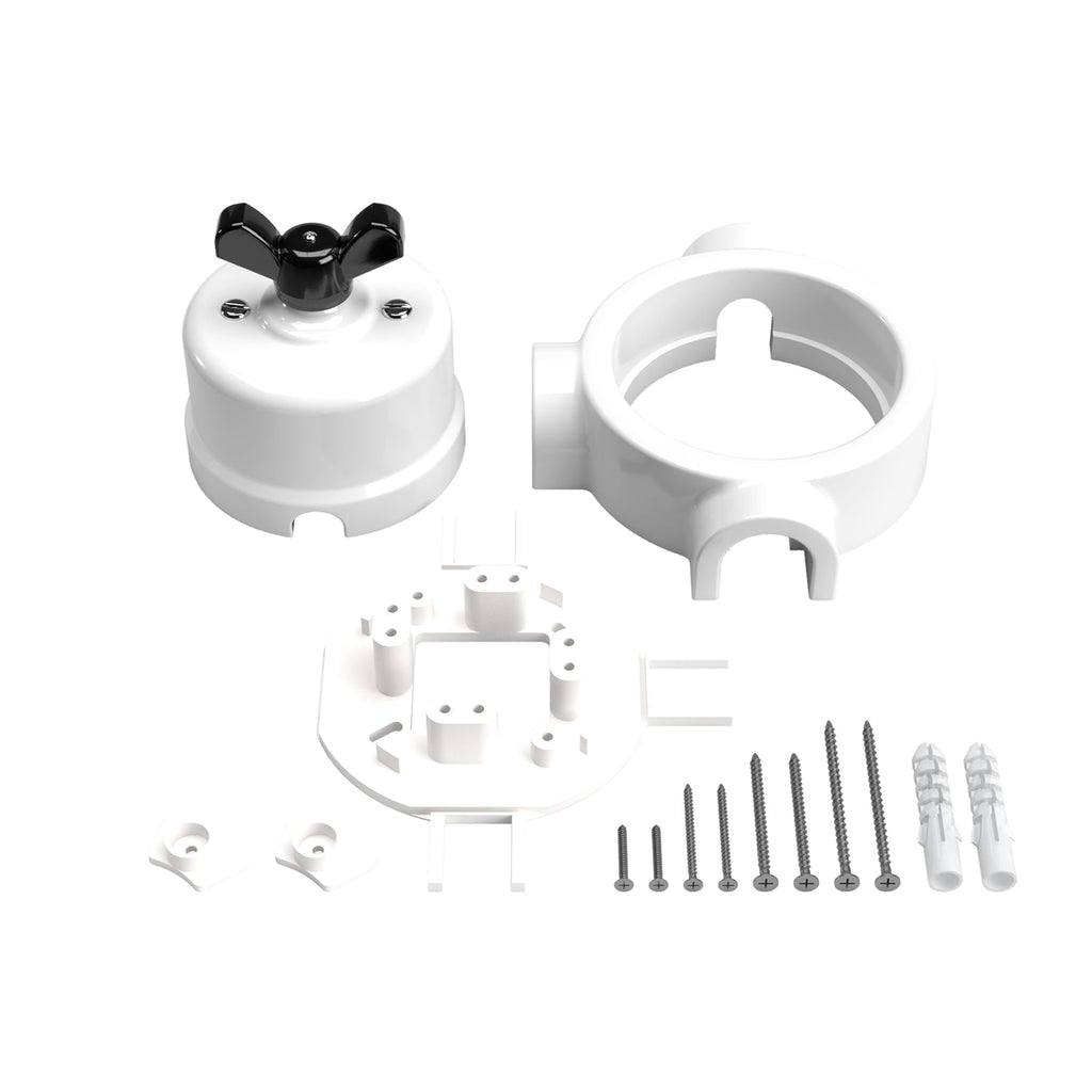Schalter/Wechsler-Kit mit Flügelmutter und Basis für Creative-Tubes aus weißem Porzellan – Ansicht 46