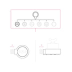 Schalter-/Wechselschalter-Set mit Flügelmutter und Sockel für Creative-Tubes aus schwarzem Porzellan – Ansicht 7