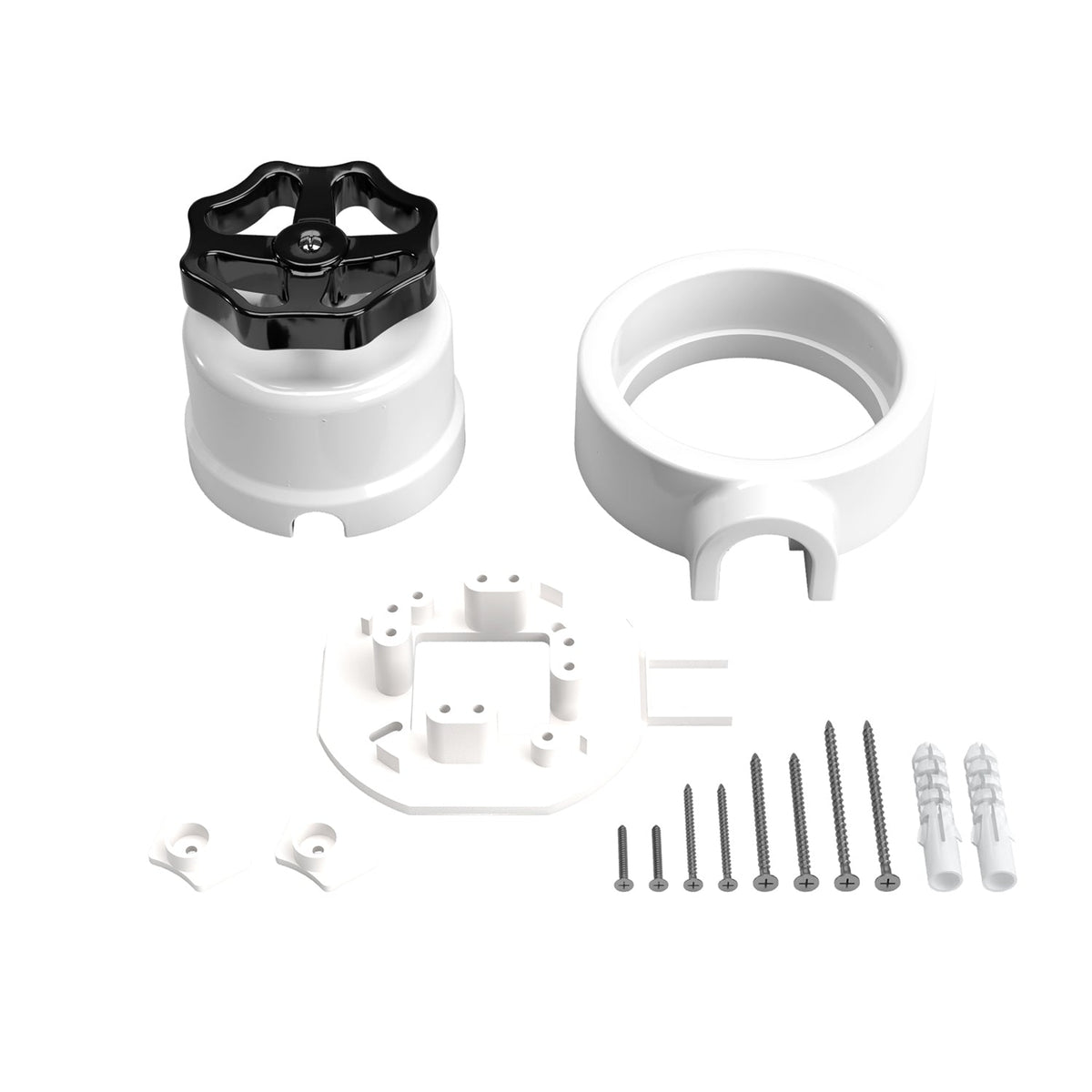 Dreh-/Wechselschalter-Set mit Knauf und Sockel für Creative-Tubes – Weißes Porzellan – Ansicht 31